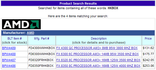Neoficiální ceny procesorů AMD FX generace Vishera
