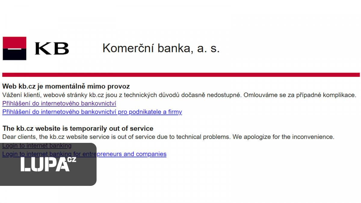 Několika tuzemským bankám nefungovalo internetové bankovnictví a web [AKTUALIZOVÁNO]