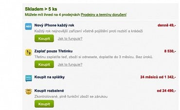 Možnost odložené platby si na Alze zvolíte na kartě vybraného zboží, ještě před vstupem do košíku. (25. 2. 2020)