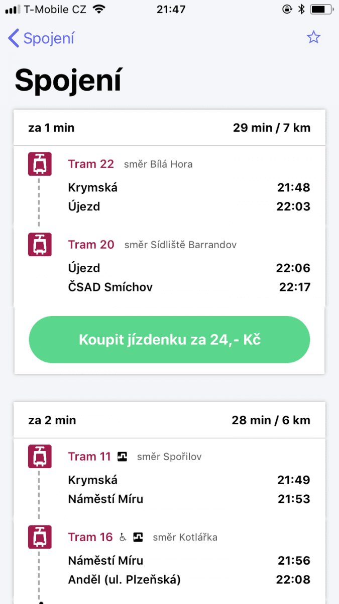 Mobilní aplikace PID Lítačka