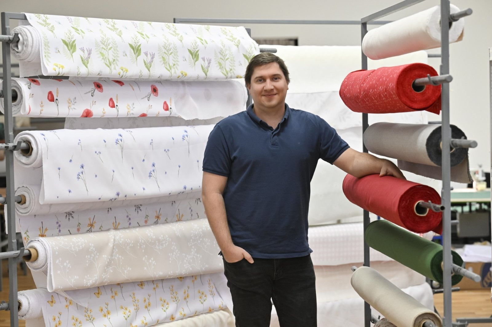 Ondřej Boček z Goldea s látkami