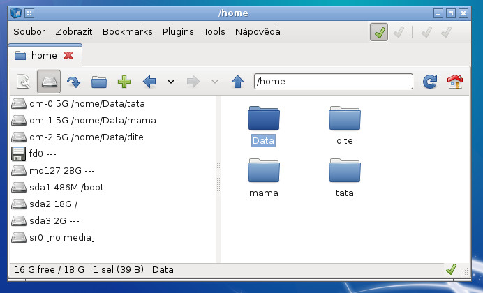 Salix: práce s disky
