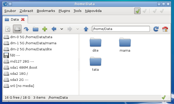 Salix: práce s disky