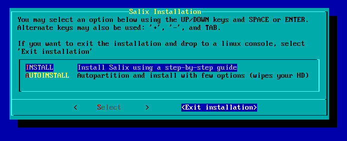 Salix: práce s disky