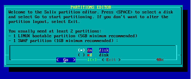 Salix: práce s disky