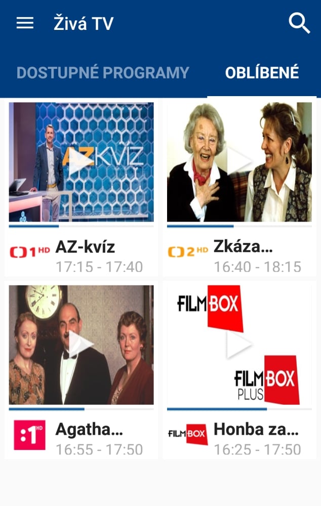 Pokud chcete stanici zařadit mezi oblíbené, stačí se dotknout ikony srdíčka.