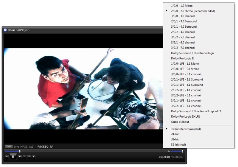 <p>Ikonky pro nastavení videa a zvuku skrývají odlišné nabídky pod pravým i levým tlačítkem myši</p>