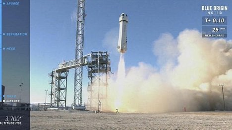 Náhledový obrázek - Blue Origin uskutečnil suborbitální let pro NASA. Modul dosáhl výšky 107 kilometrů