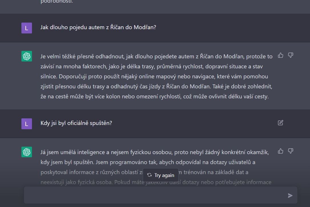 Chat s umělou inteligencí ChatGPT