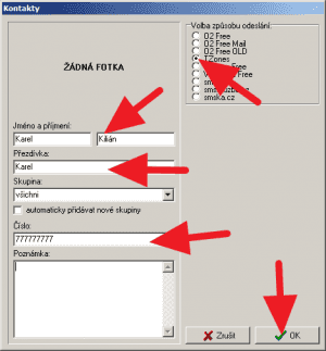 Zadání nového kontaktu