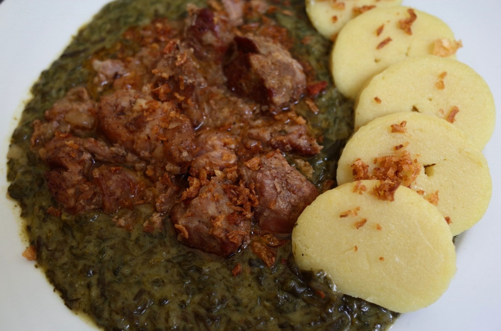 moravský vrabec se špenátem