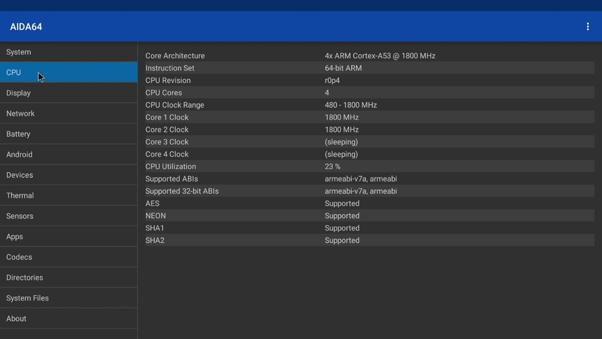 Zidoo H6 Pro - Aida 64