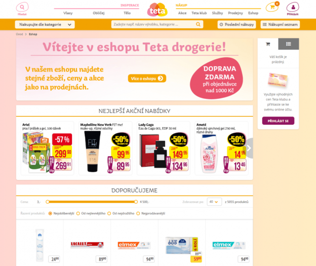 Drogerie Teta spustila e-shop