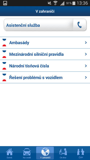 Asistence pro zahraniční dovolenou.