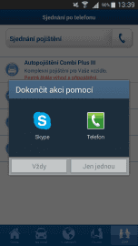 Chcete-li si sjednat pojištění, aplikace vám nabídne možnost telefonního hovoru. On-line sjednání přes aplikaci bohužel není možné.
