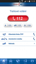 Úvodní stránka aplikace.