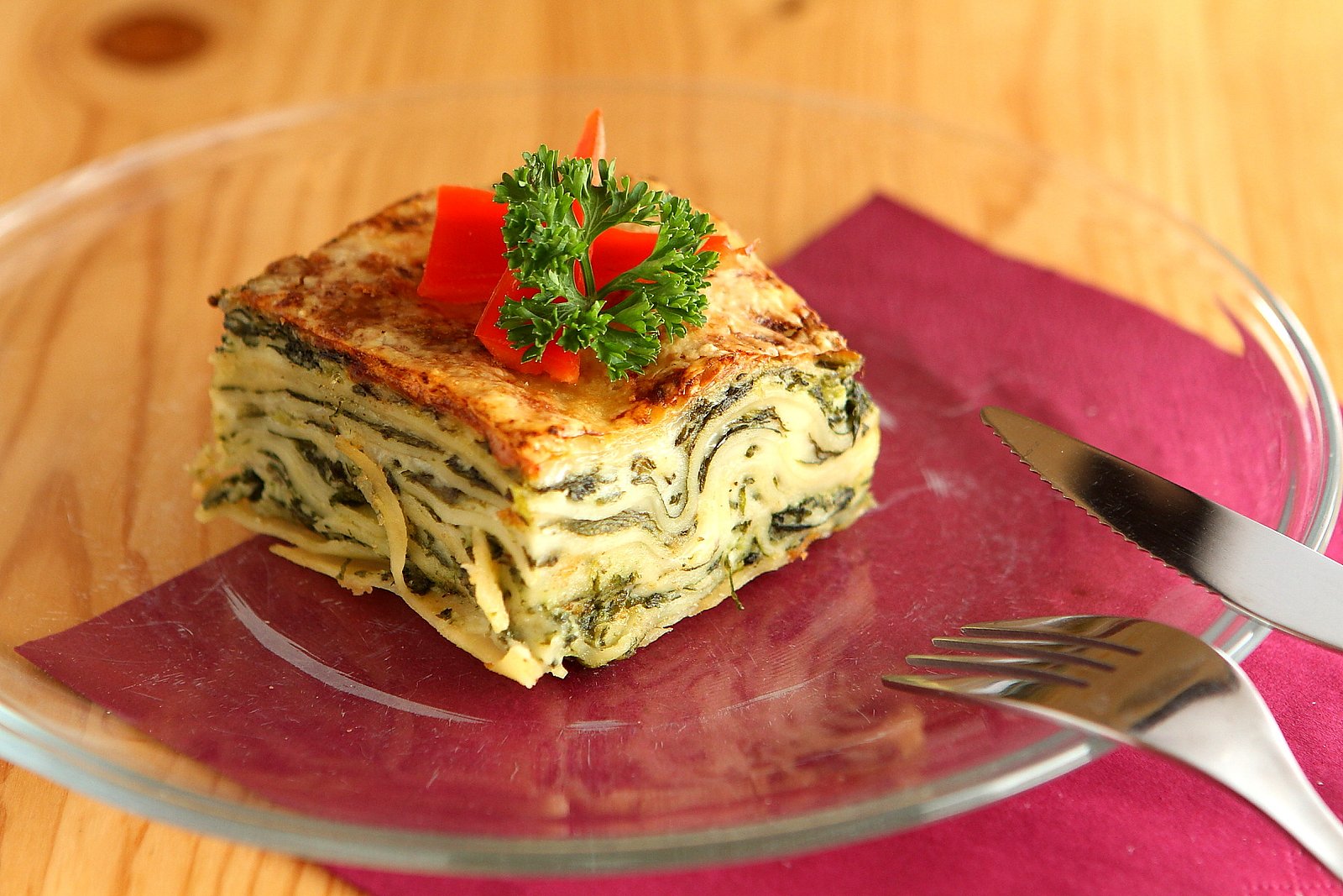 Druhá varianta oběda - Špenátové lasagne