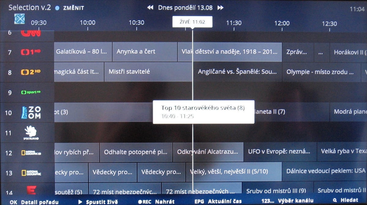 NG box O2 TV – EPG 2