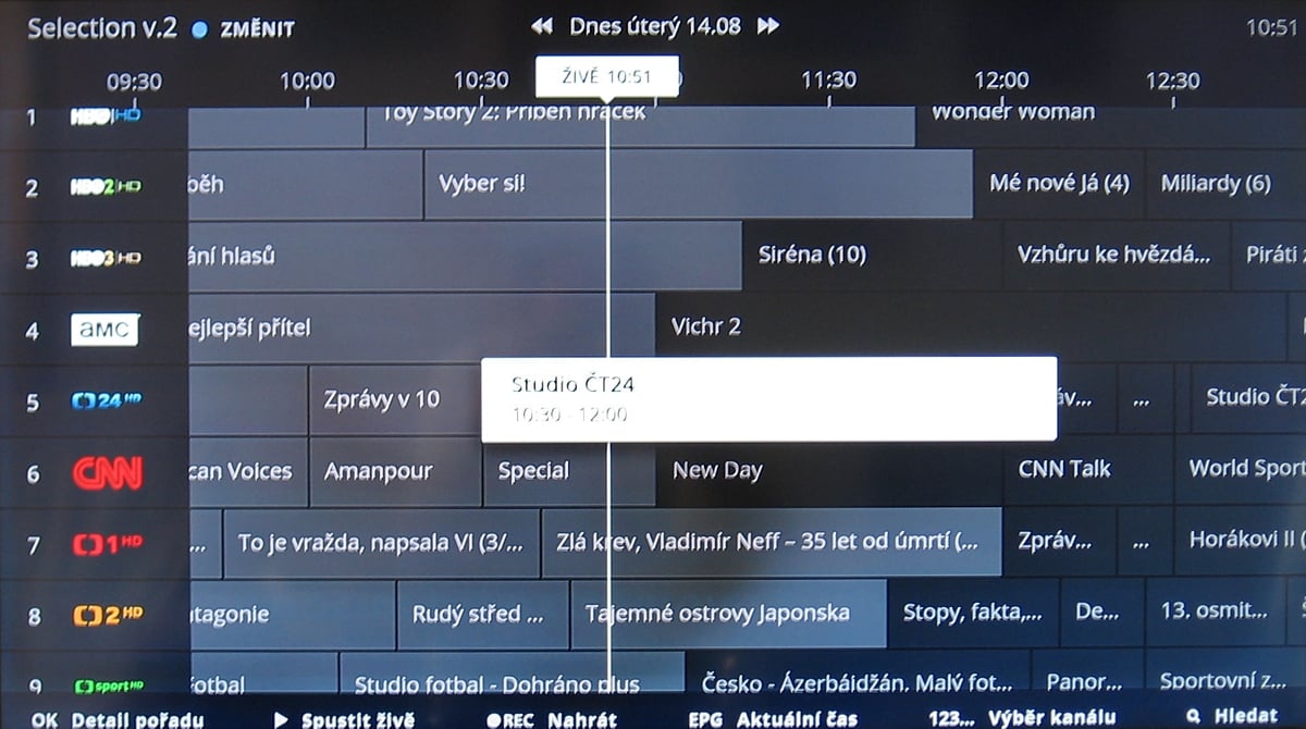 NG box O2 TV – EPG 2