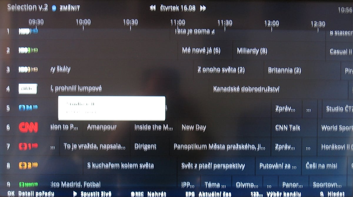 NG box O2 TV – EPG 2
