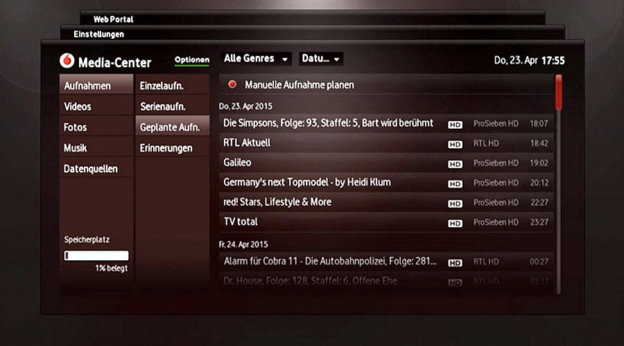 Fritz!Box 7490 - práce s nahrávkami