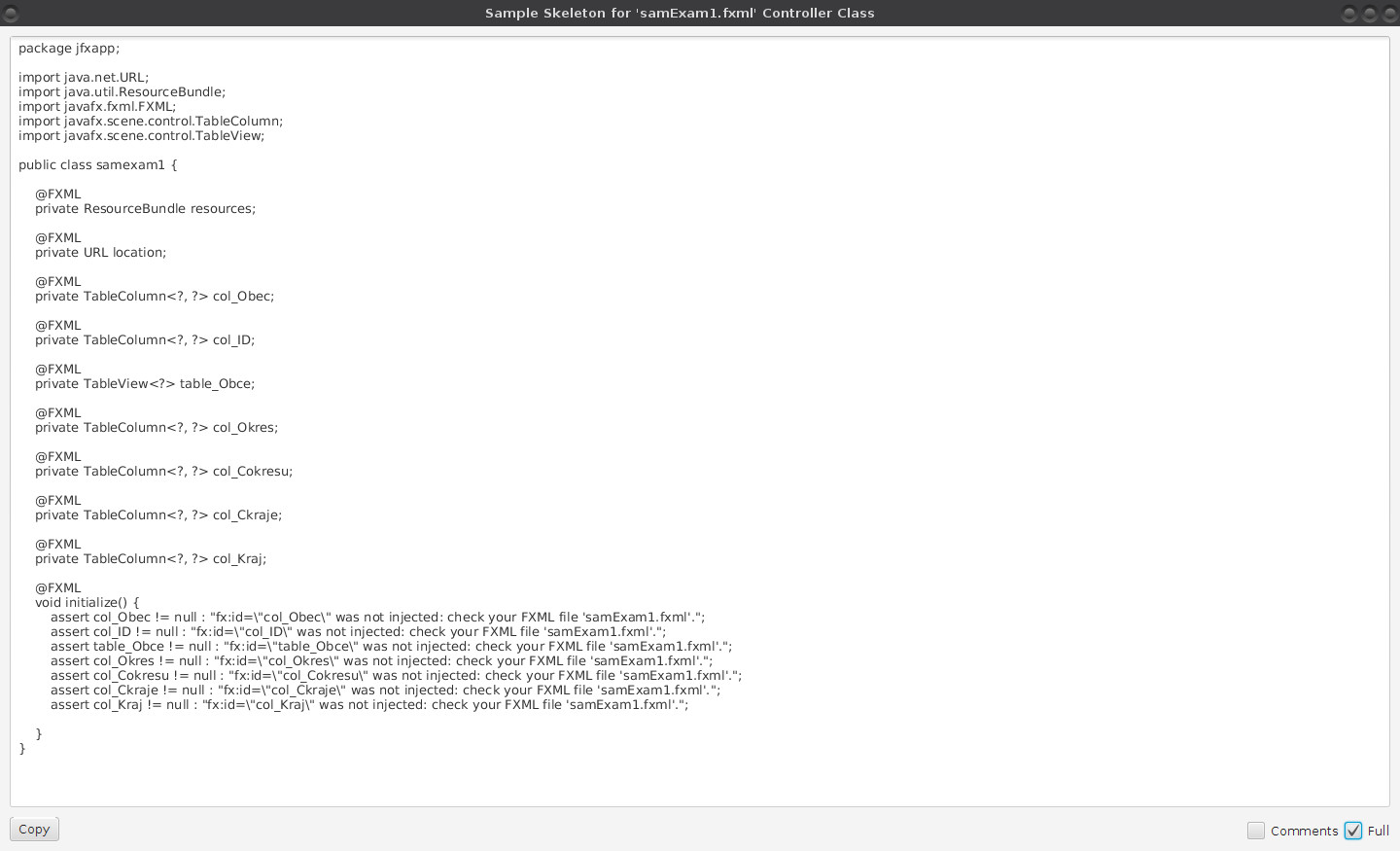 JavaFX: formulář a databázový konektor