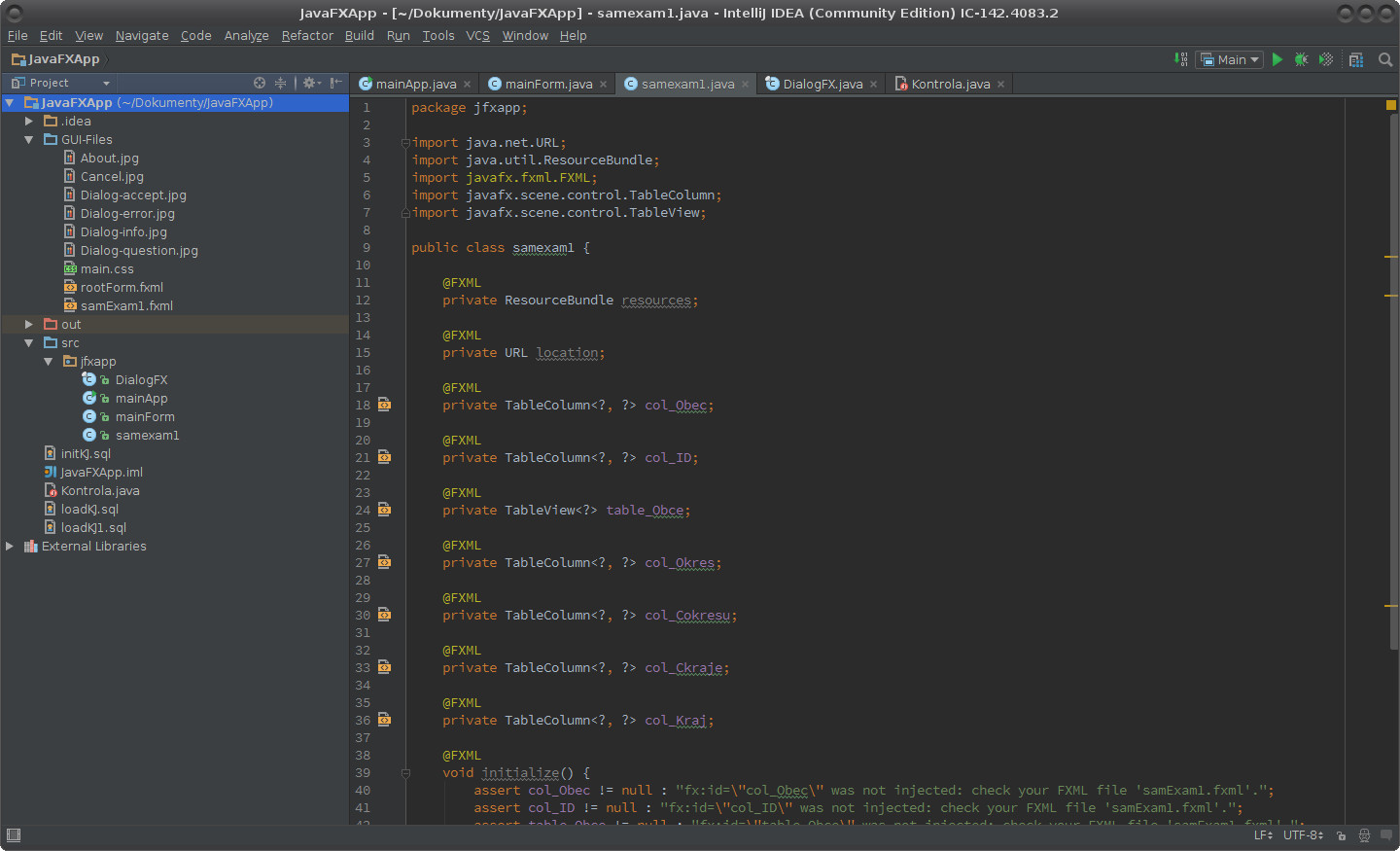 JavaFX: formulář a databázový konektor