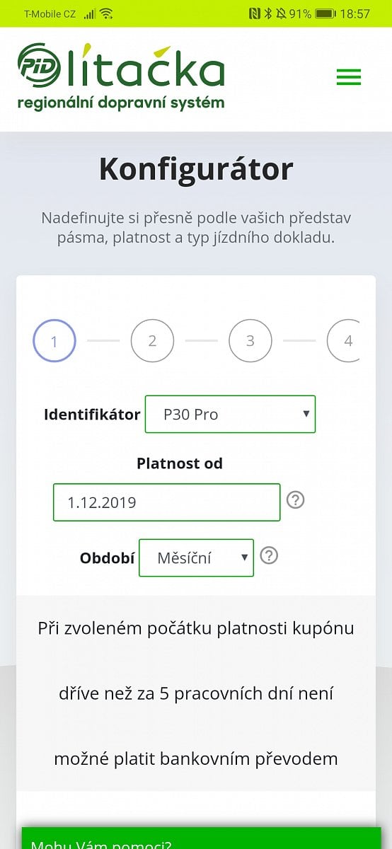 Mobilní aplikace PID Lítačka a odbavení dlouhodobého jízdného