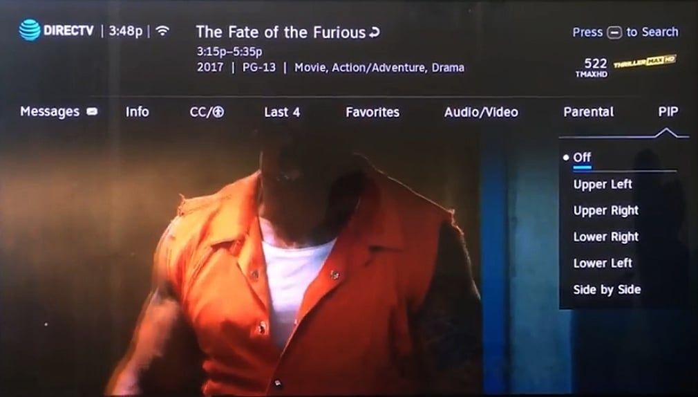 DIRECTV - Menu pořadu