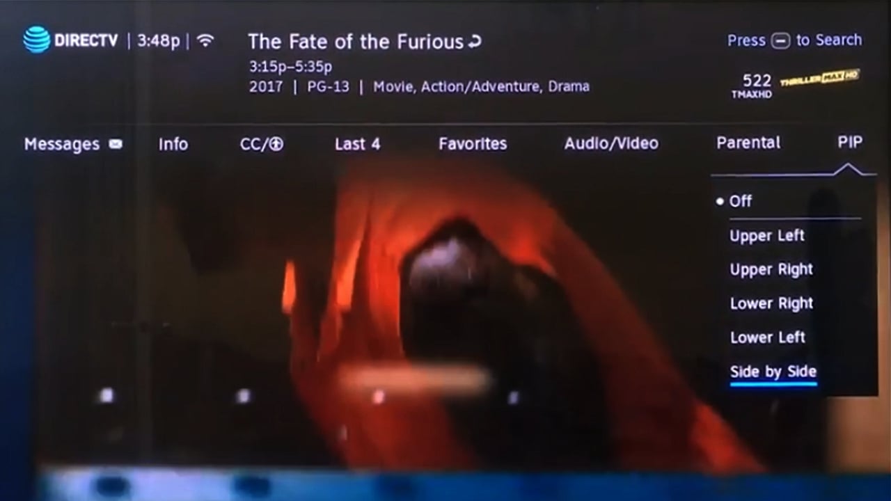 DIRECTV - Menu pořadu