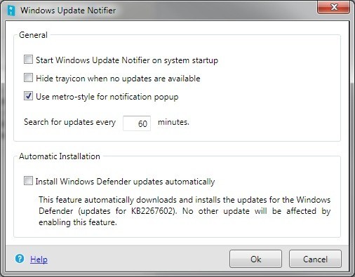 Windows Update Notifier vyhledá aktualizace Windows