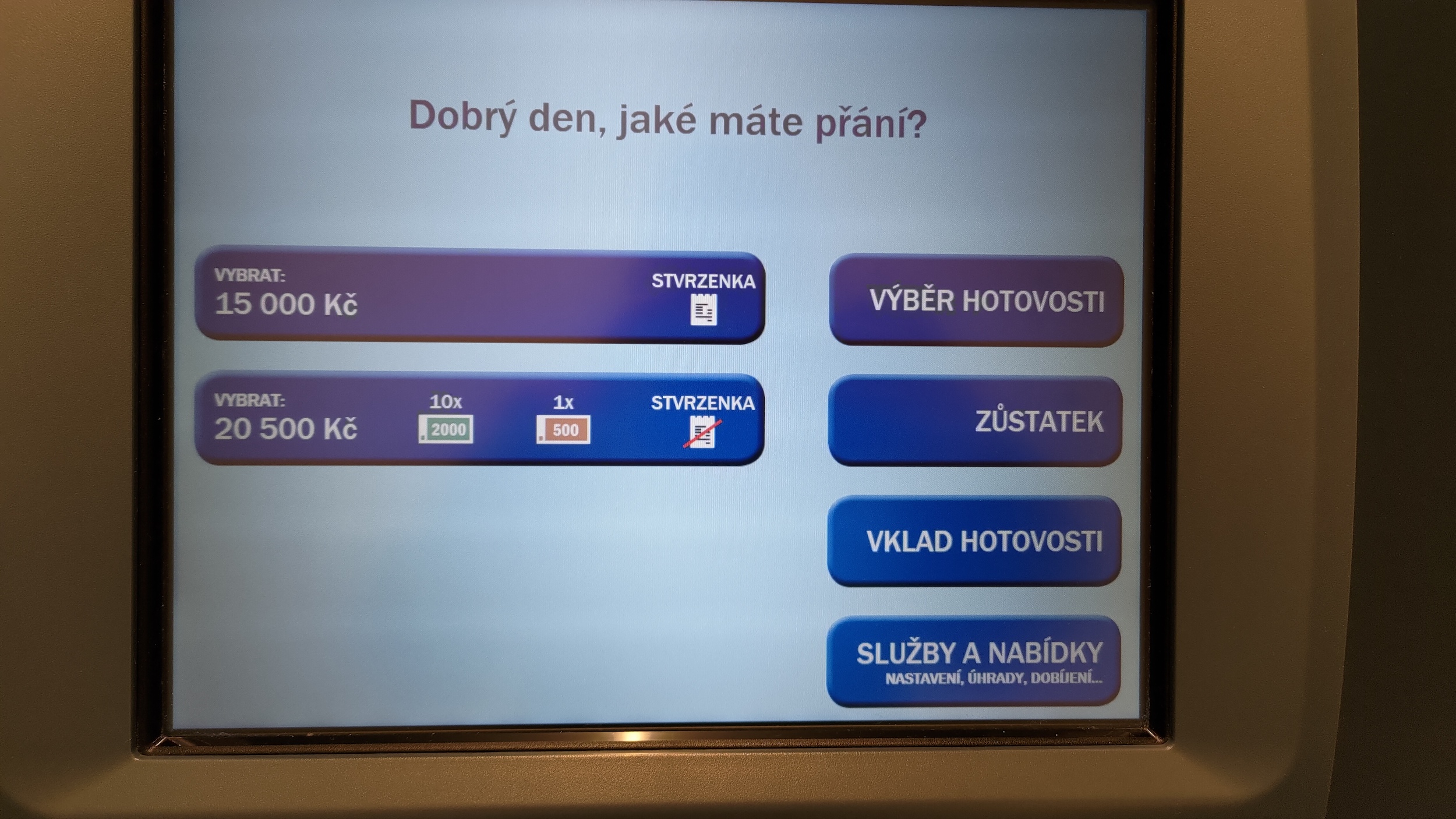 Bankomat České spořitelny jako jediný umí vklad hotovosti pomocí hodinek/mobilu. (2. 12. 2021, Asus Zenfone 7 Pro)