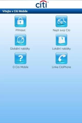 Mobilní bankovnictví Citibank