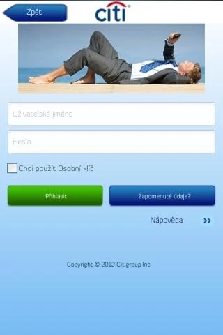 Mobilní bankovnictví Citibank