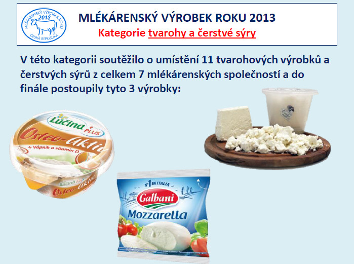 Mlékárenský výrobek roku 2013