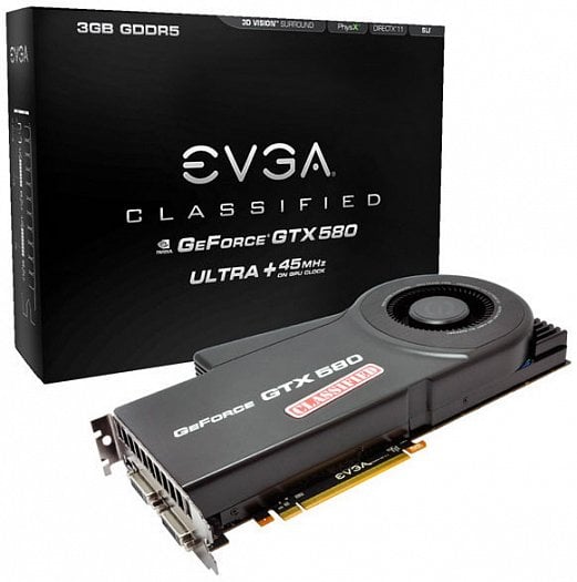 EVGA GeForce GTX 580 Classified Ultra s krabicí