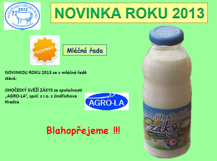 Mlékárenský výrobek roku 2013