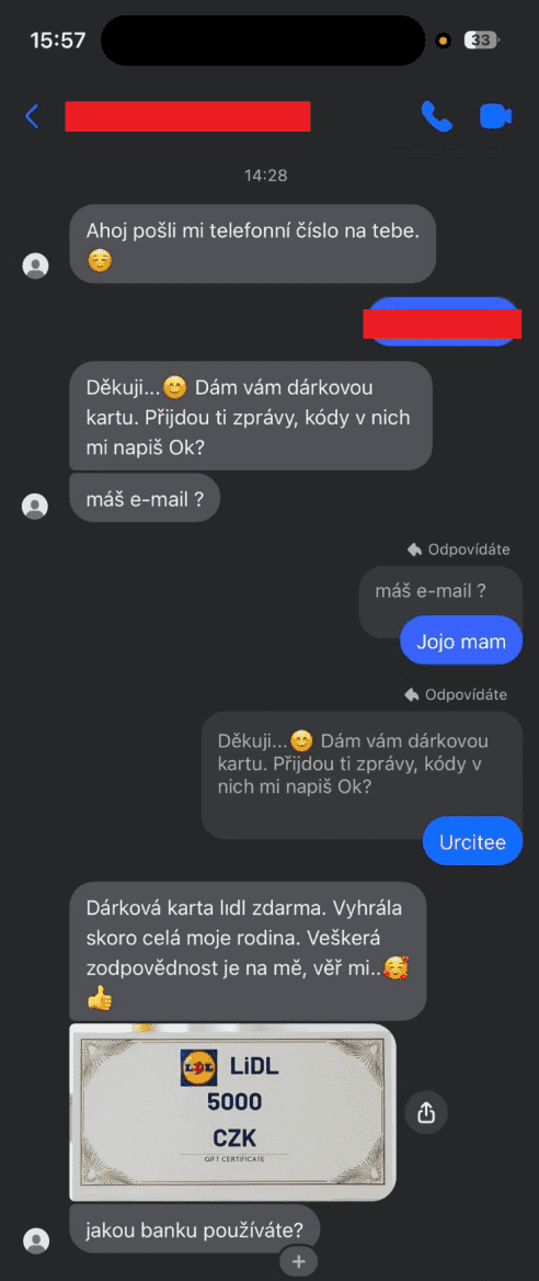 Ukázka ghostpairingu na Messengeru
