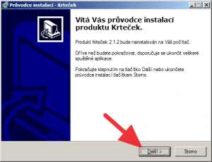 Procesem instalace vás provede standardní průvodce