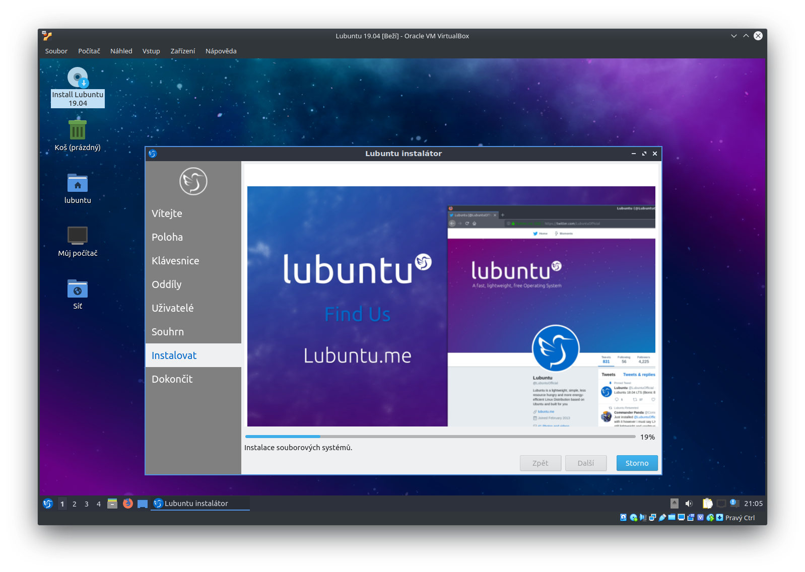 Lubuntu 19.04 - instalace