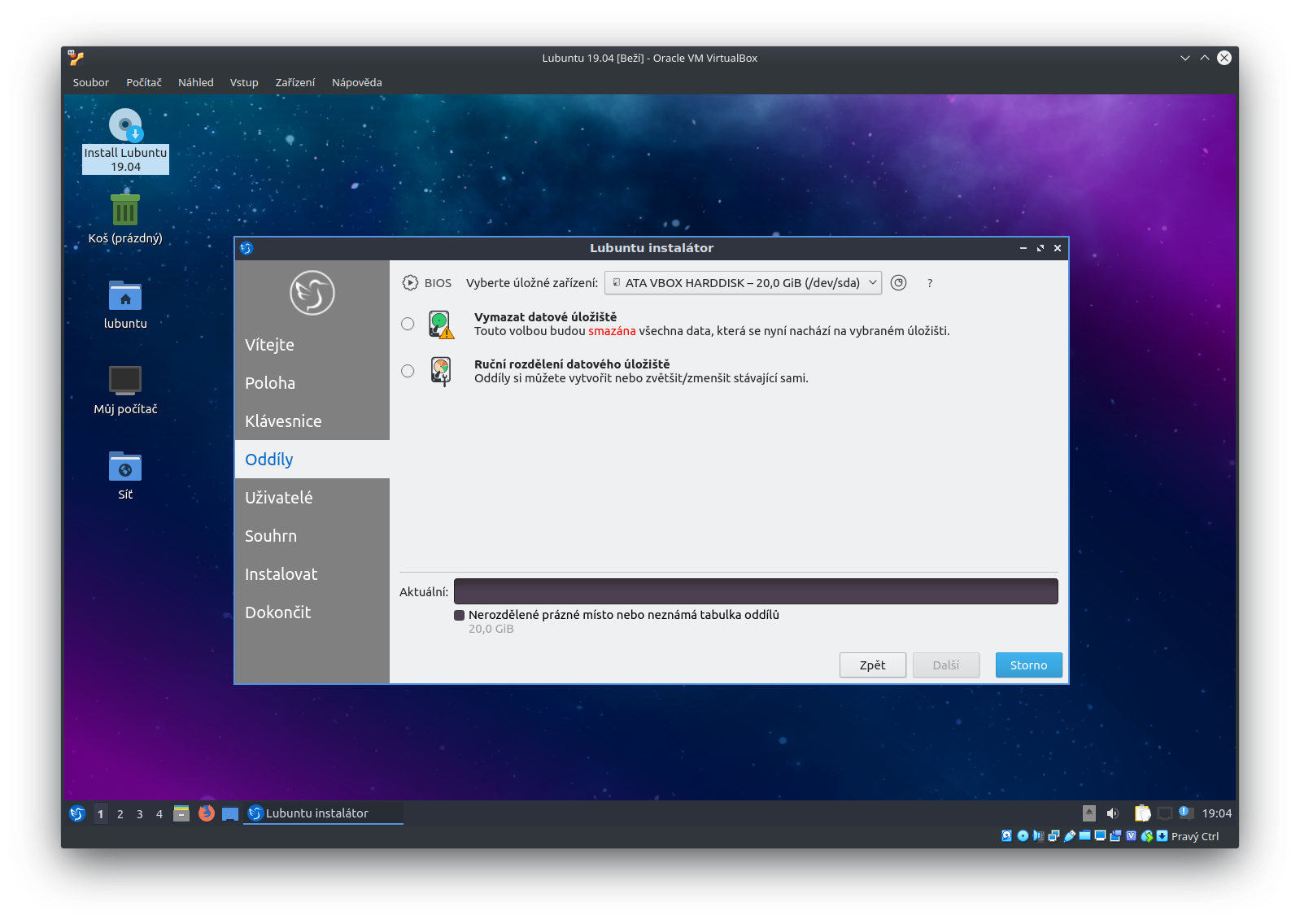 Lubuntu 19.04 - instalace