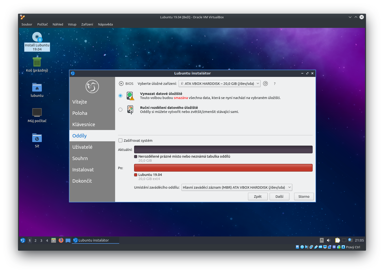 Lubuntu 19.04 - instalace