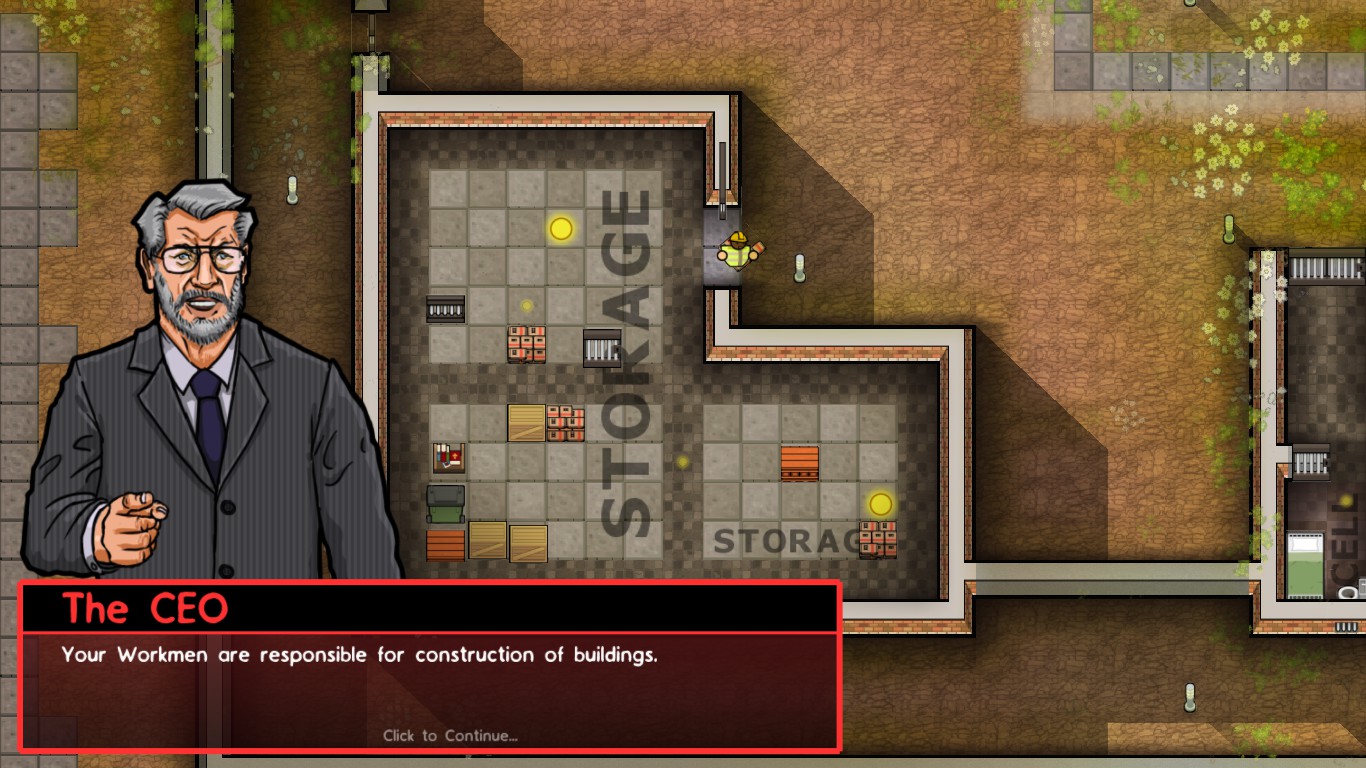 Obrázky ze hry Prison Architect.