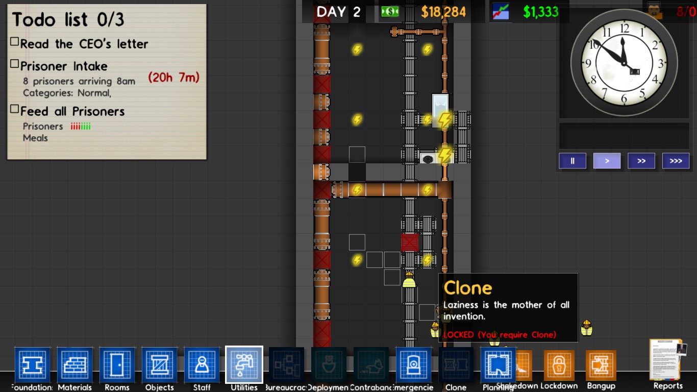 Obrázky ze hry Prison Architect.