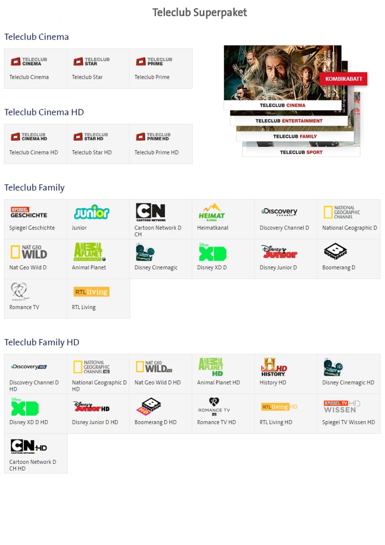 Swisscom TV 2.0 - programová nabídka