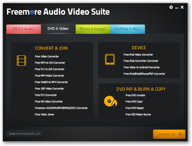 Záložka DVD & Video.