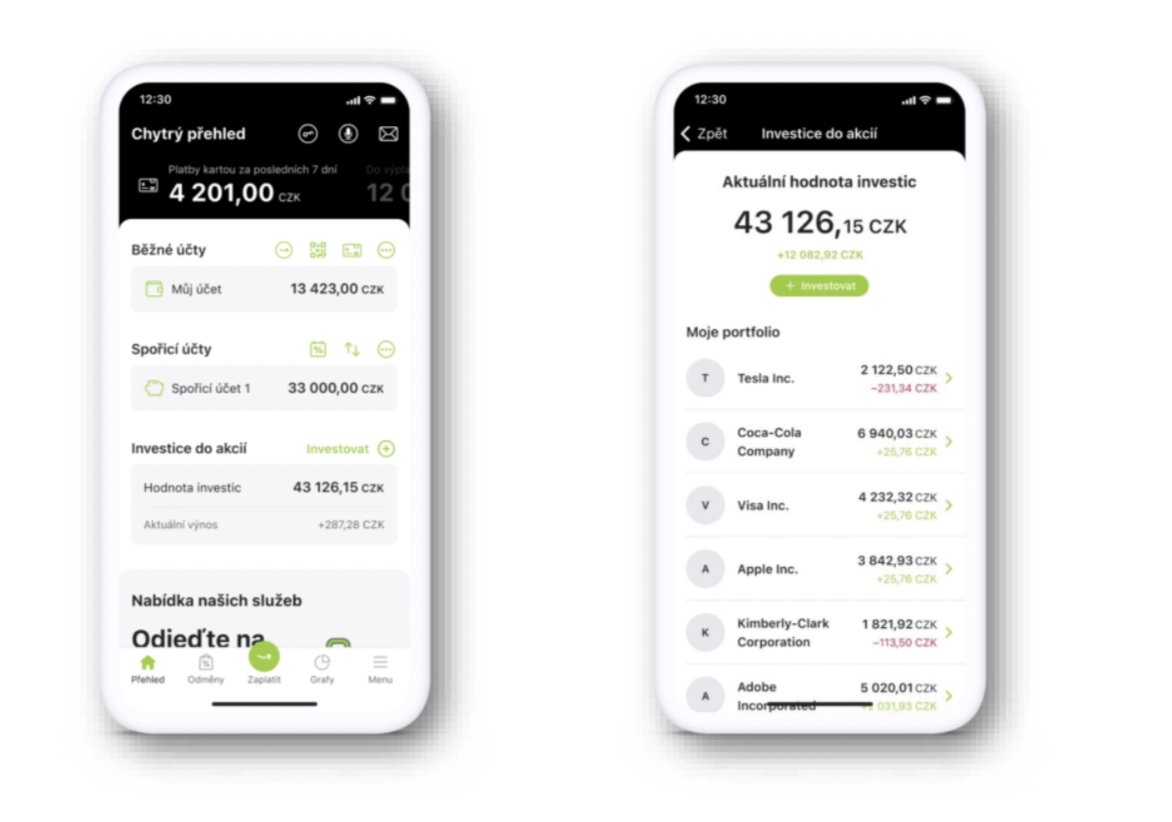 Nákup akcií prostřednictvím Air Bank - akcie a ETF