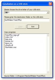 Průběh kopírování na USB flash disk.