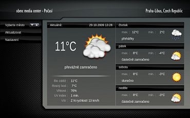 <p>Díky XBMC Media Center můžete sledovat například i počasí</p>
