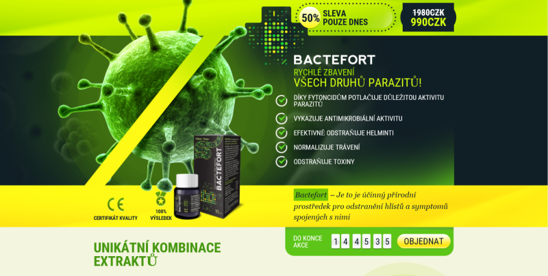 http://cz.thebactefort.com, nabízené potraviny: 
Bactefort